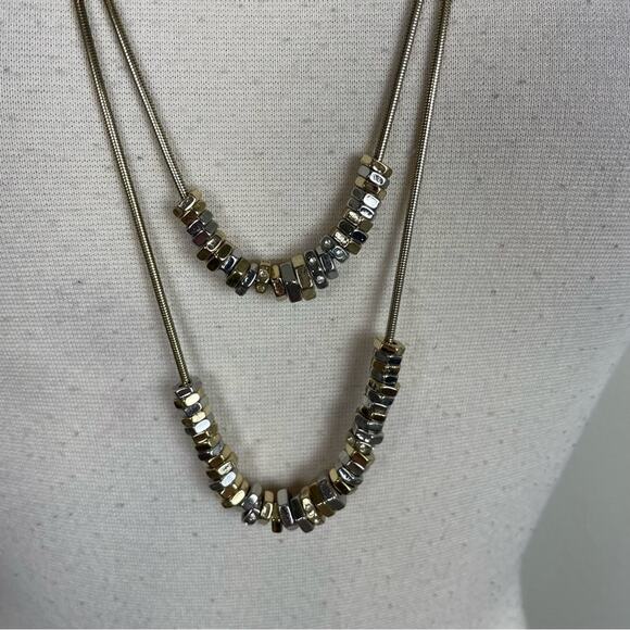 Chico's Gold Double Strand Beaded Necklace - Picture 2 of 6